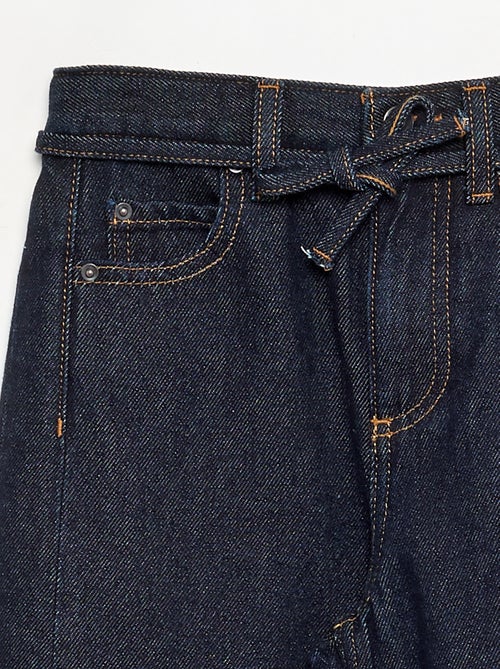 Denim barrel fit broek met ceintuur - Kiabi