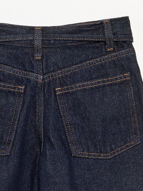 Denim barrel fit broek met ceintuur - Kiabi