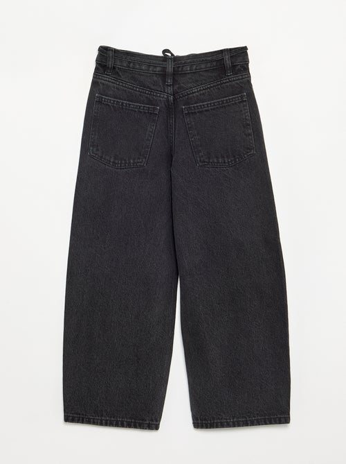 Denim barrel fit broek met ceintuur - Kiabi