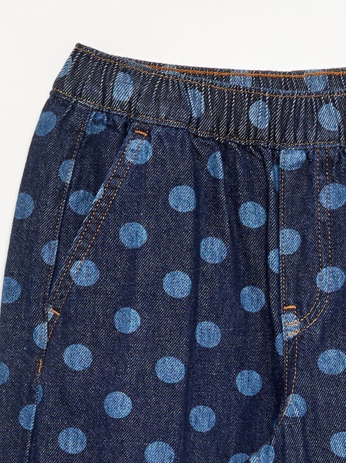 Denim barrel fit jeans met stippenprint - Kiabi
