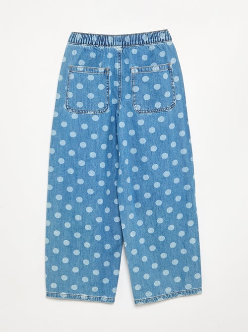 Denim barrel fit jeans met stippenprint - Kiabi