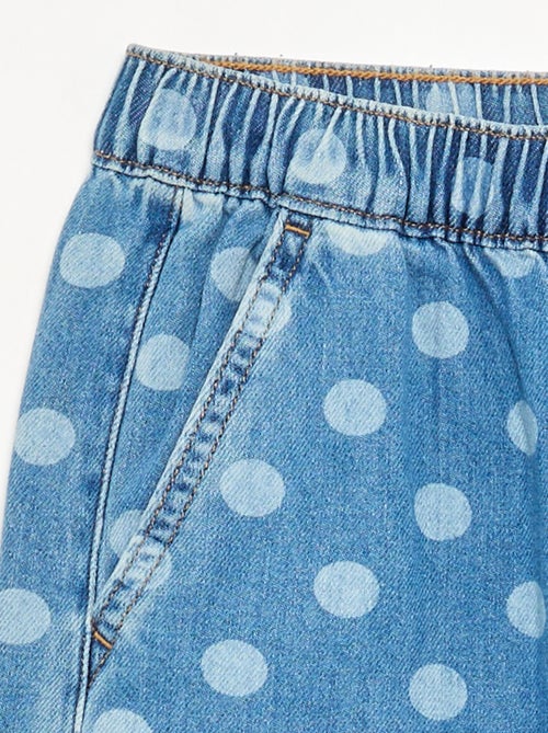 Denim barrel fit jeans met stippenprint - Kiabi