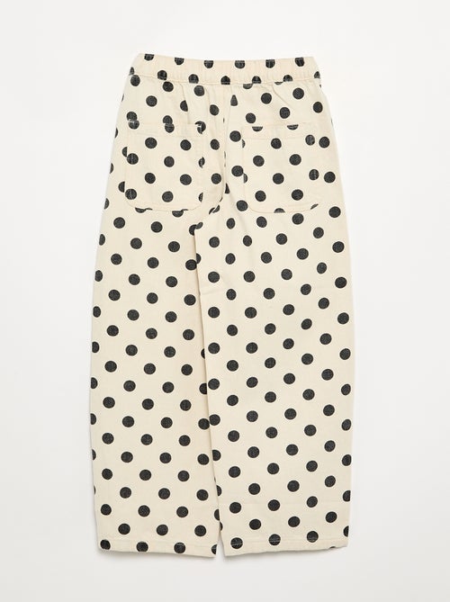 Denim barrel fit jeans met stippenprint - Kiabi