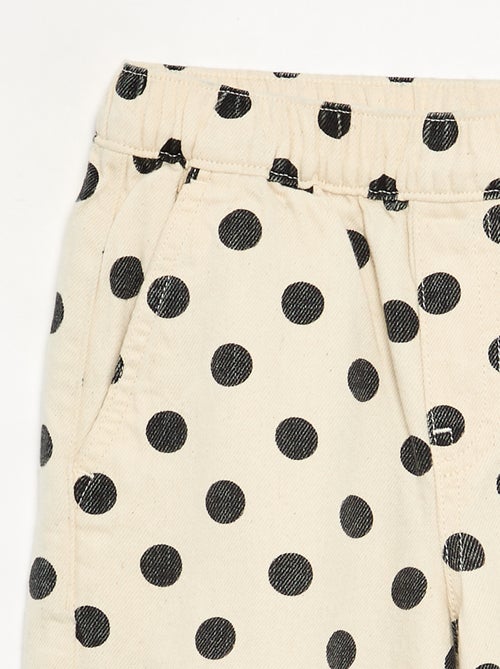 Denim barrel fit jeans met stippenprint - Kiabi
