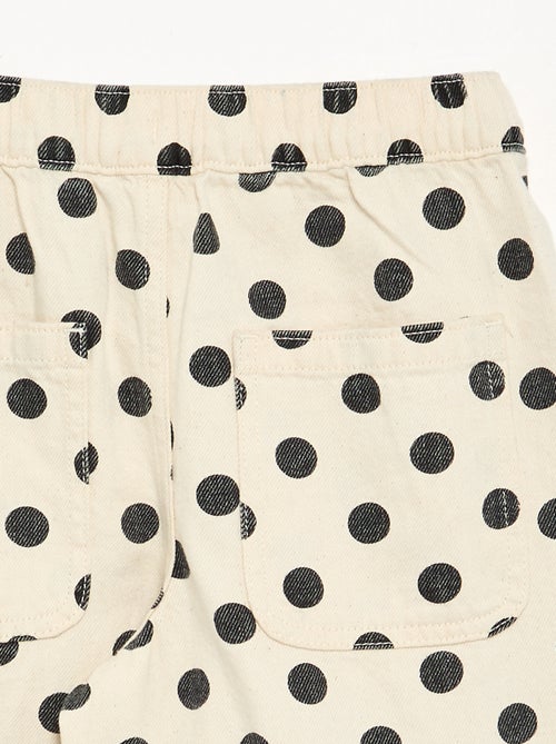 Denim barrel fit jeans met stippenprint - Kiabi
