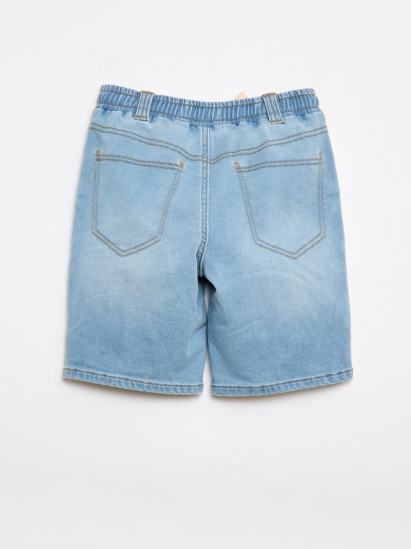 Denim bermuda - Makkelijk aan te trekken collectie Blauw - Kiabi