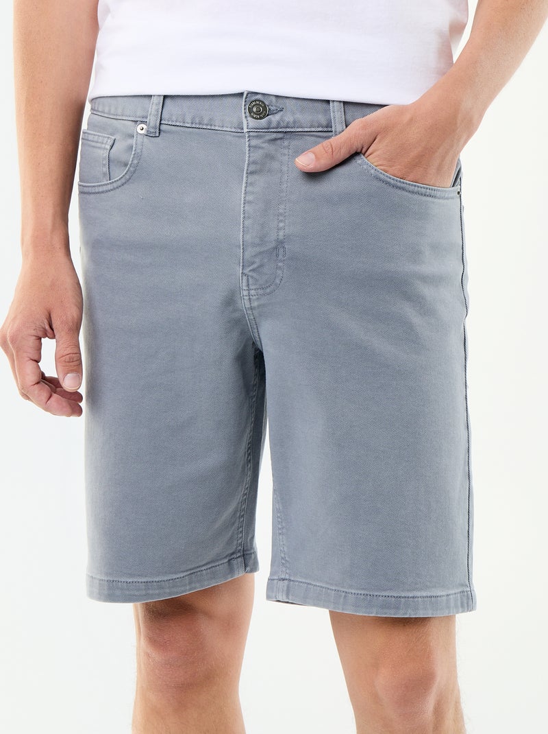 Denim bermuda met 5 zakken Grijs - Kiabi