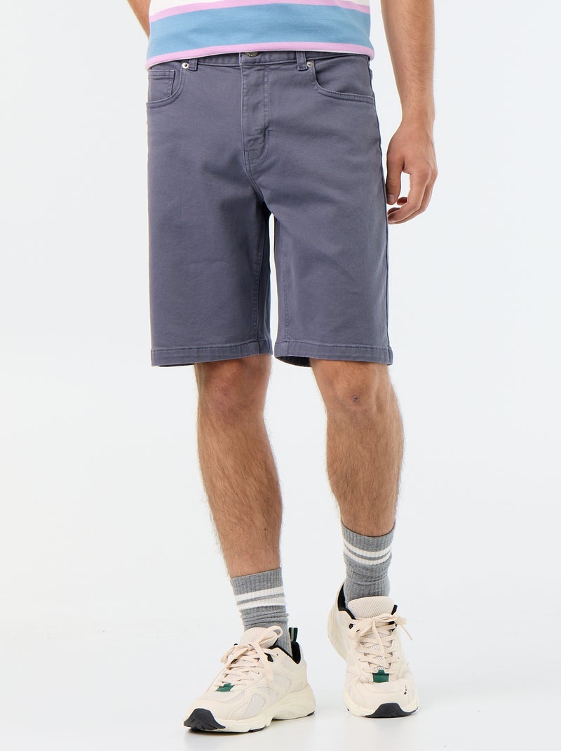 Denim bermuda met 5 zakken Grijs - Kiabi