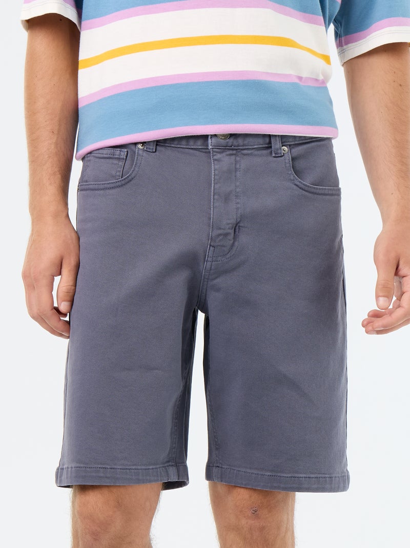 Denim bermuda met 5 zakken Grijs - Kiabi