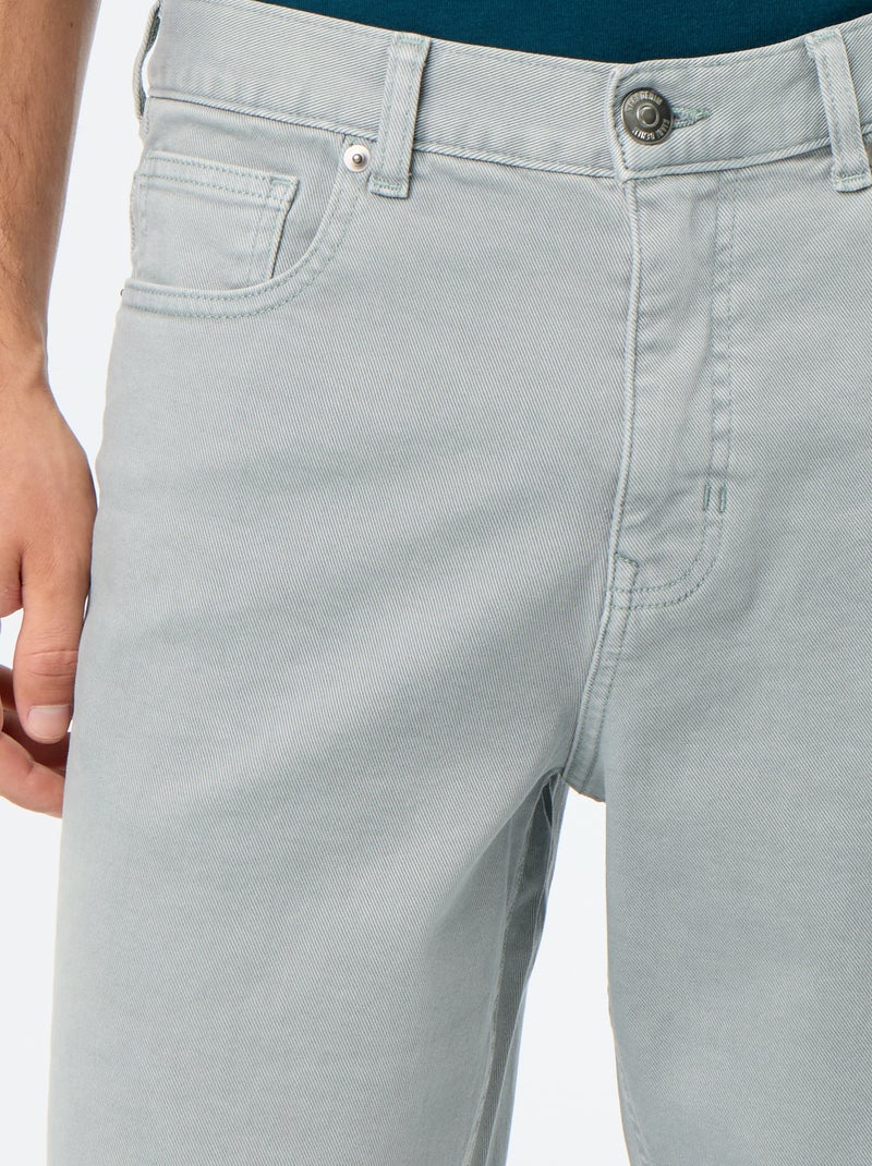 Denim bermuda met 5 zakken Groen - Kiabi