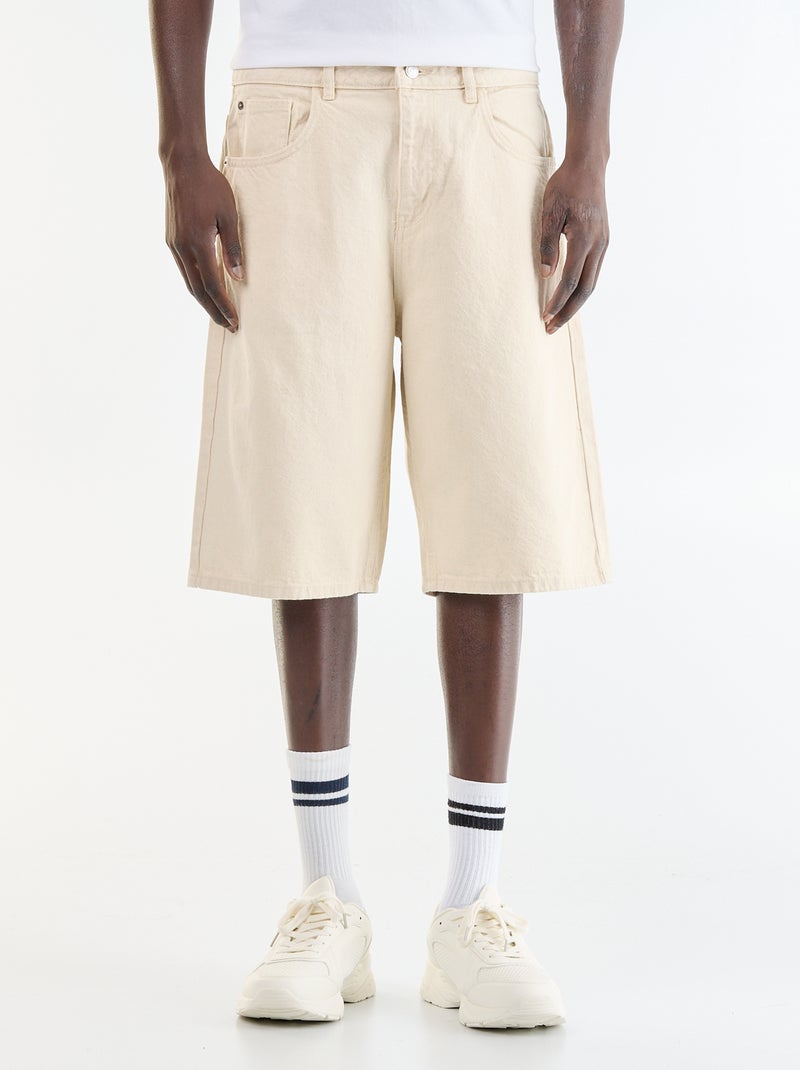 Denim bermuda met 5 zakken Wit - Kiabi