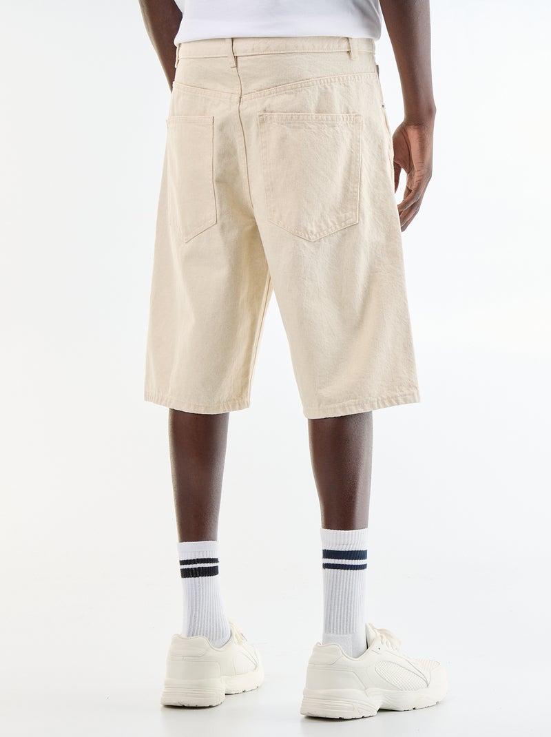 Denim bermuda met 5 zakken Wit - Kiabi