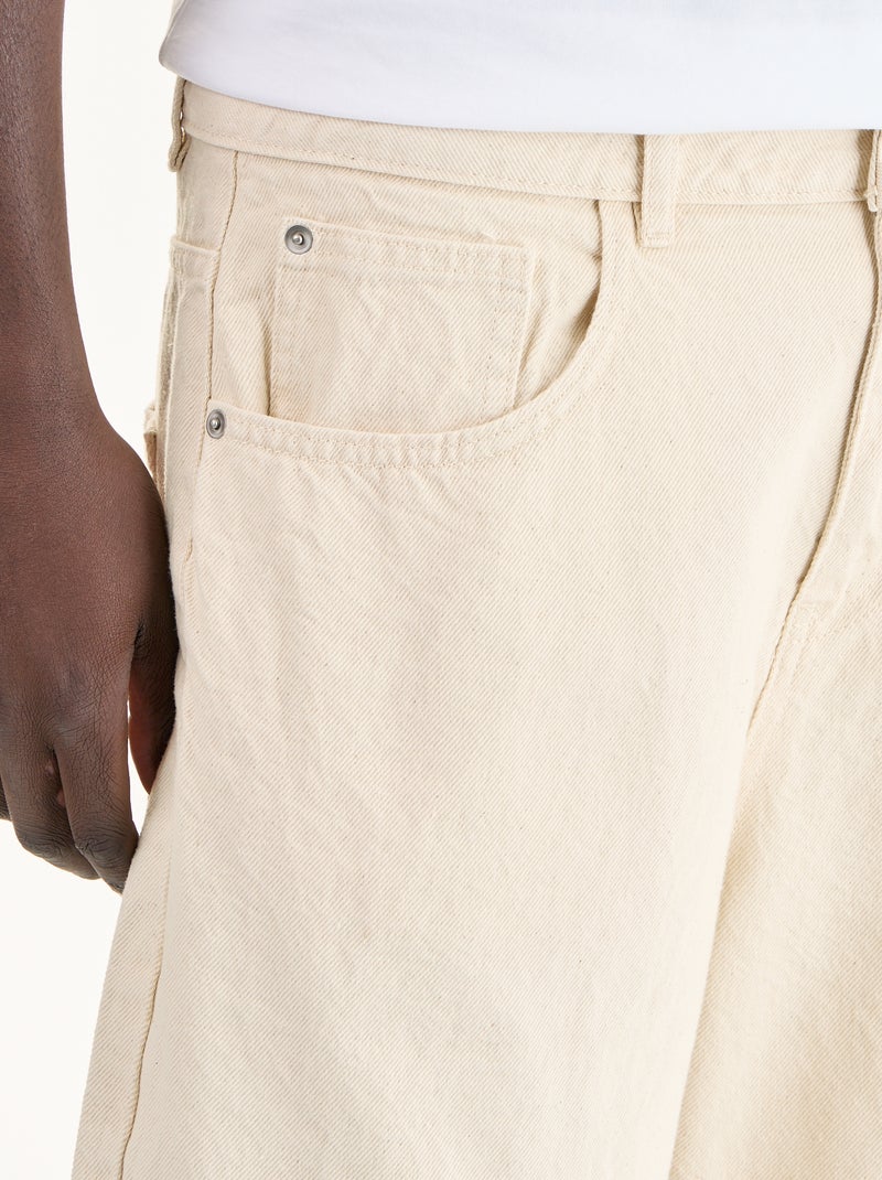 Denim bermuda met 5 zakken Wit - Kiabi