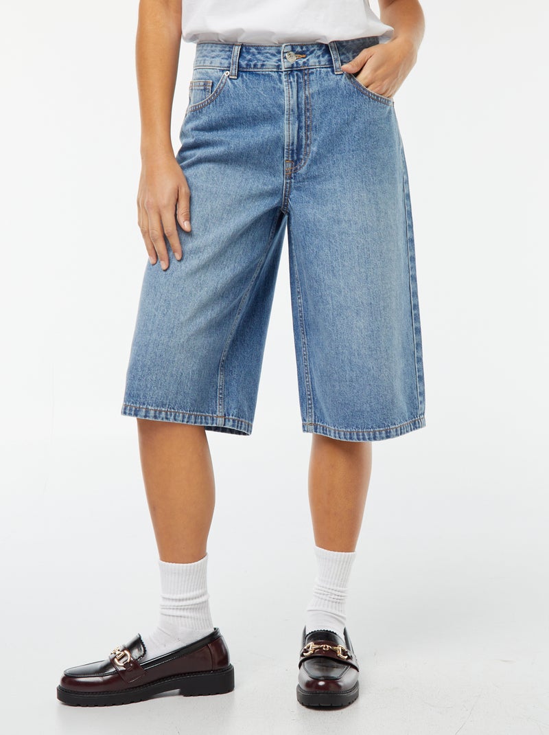Denim bermuda met jort-effect BLAUW - Kiabi