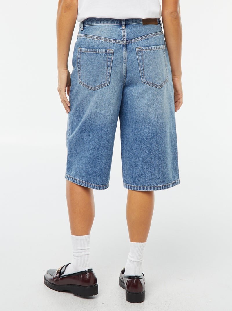 Denim bermuda met jort-effect BLAUW - Kiabi