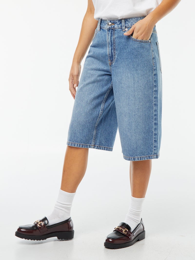 Denim bermuda met jort-effect BLAUW - Kiabi