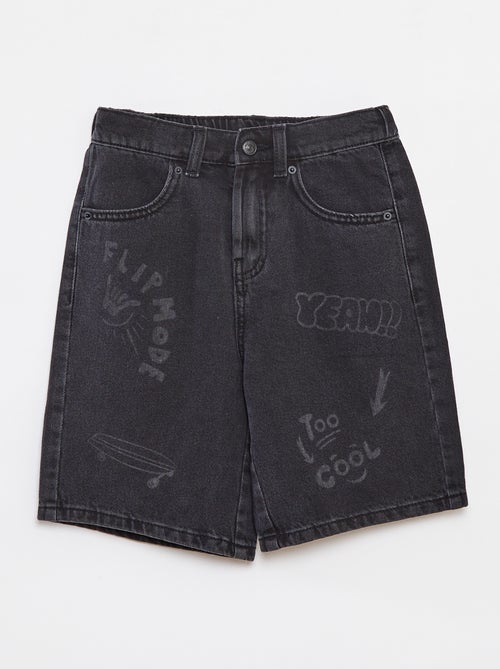 Denim bermuda met skatersprint - Kiabi