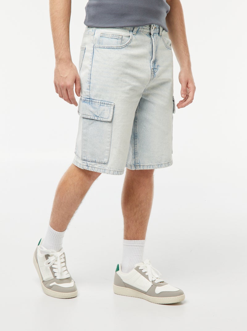 Denim bermuda met zakjes Blauw - Kiabi