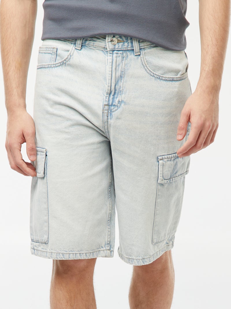 Denim bermuda met zakjes Blauw - Kiabi
