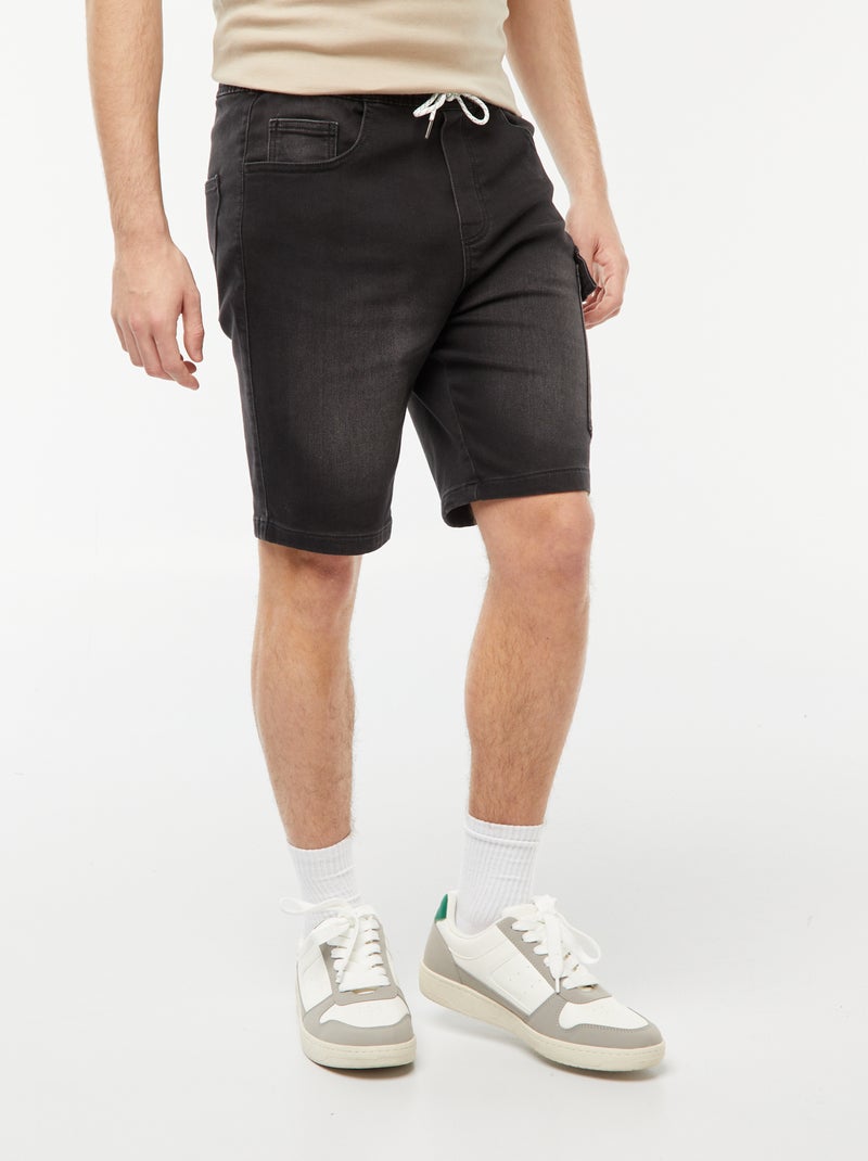 Denim bermuda met zakjes GRIJS - Kiabi