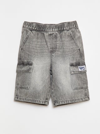 Denim bermuda met zakken