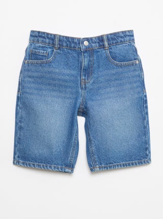 Denim bermuda slim fit stretch van katoen