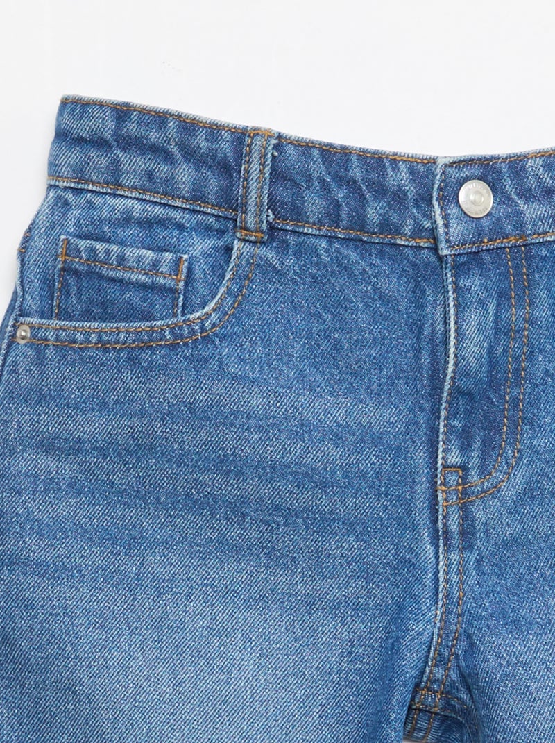 Denim bermuda slim fit stretch van katoen Blauw - Kiabi