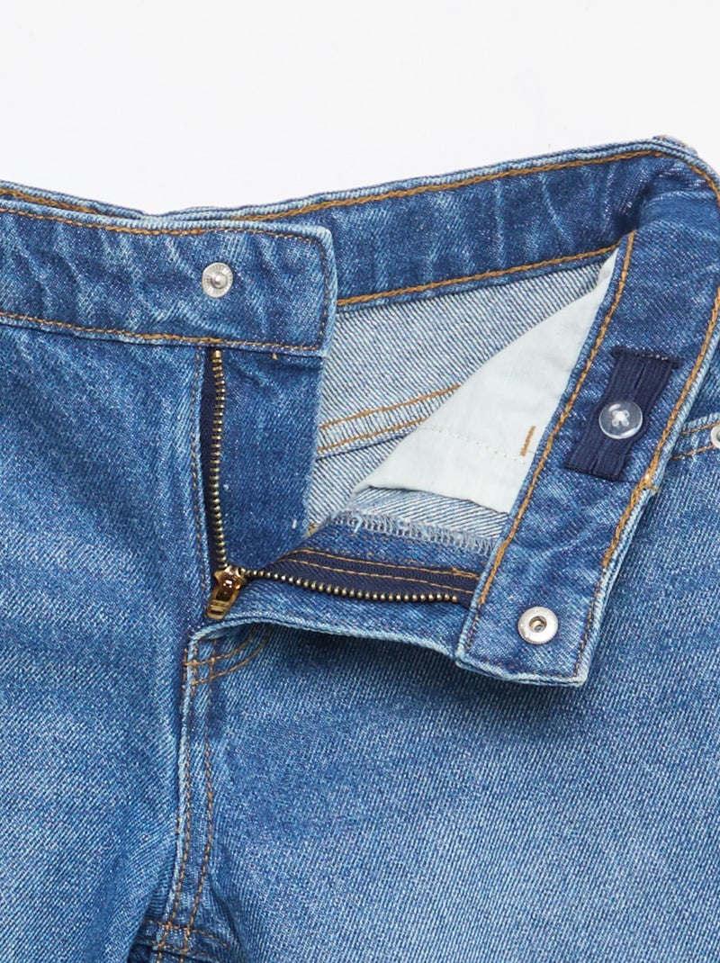 Denim bermuda slim fit stretch van katoen Blauw - Kiabi