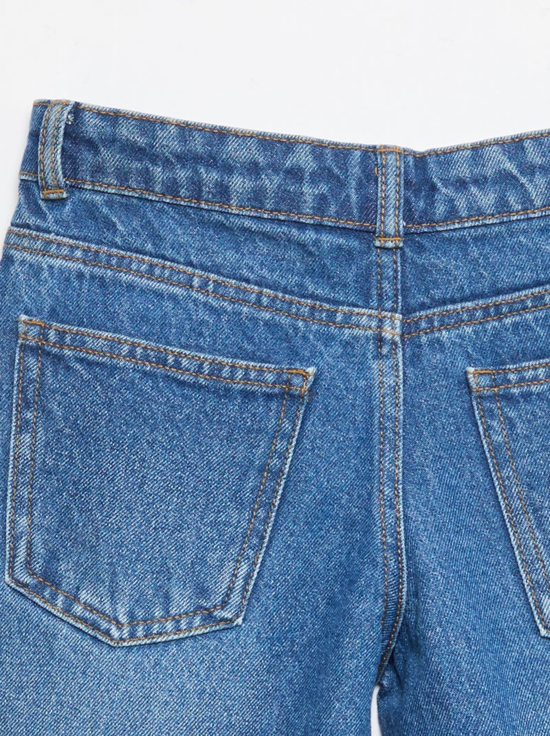 Denim bermuda slim fit stretch van katoen Blauw - Kiabi