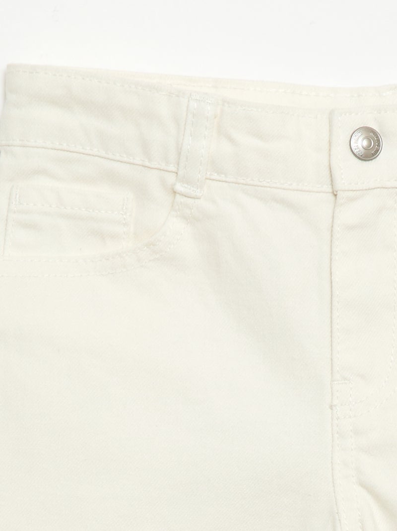 Denim bermuda slim fit stretch van katoen Ecru - Kiabi