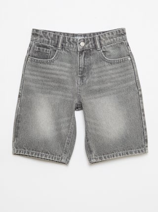 Denim bermuda slim fit stretch van katoen