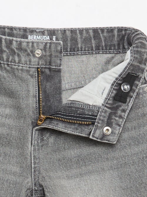Denim bermuda slim fit stretch van katoen - Kiabi