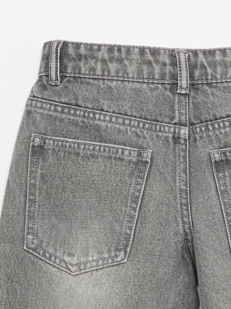 Denim bermuda slim fit stretch van katoen Grijs - Kiabi