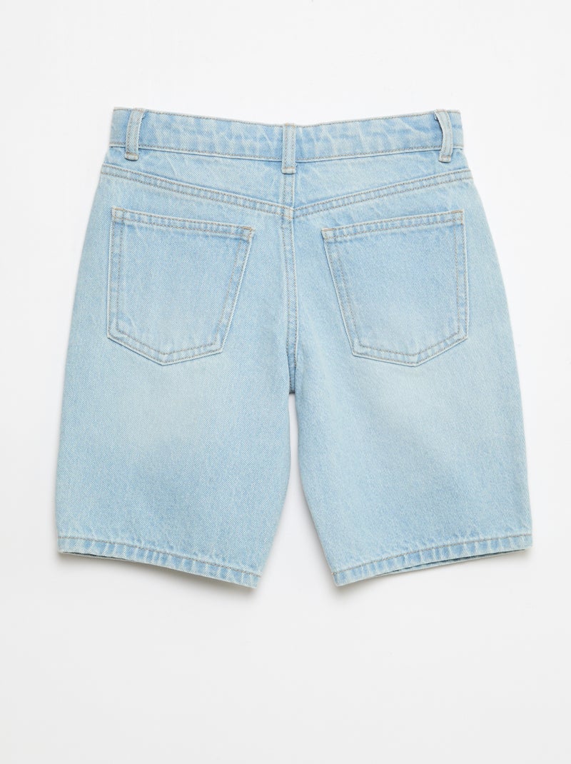 Denim bermuda slim fit stretch van katoen Lichtblauw - Kiabi