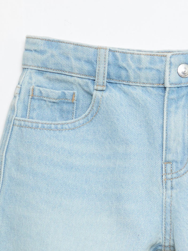 Denim bermuda slim fit stretch van katoen Lichtblauw - Kiabi