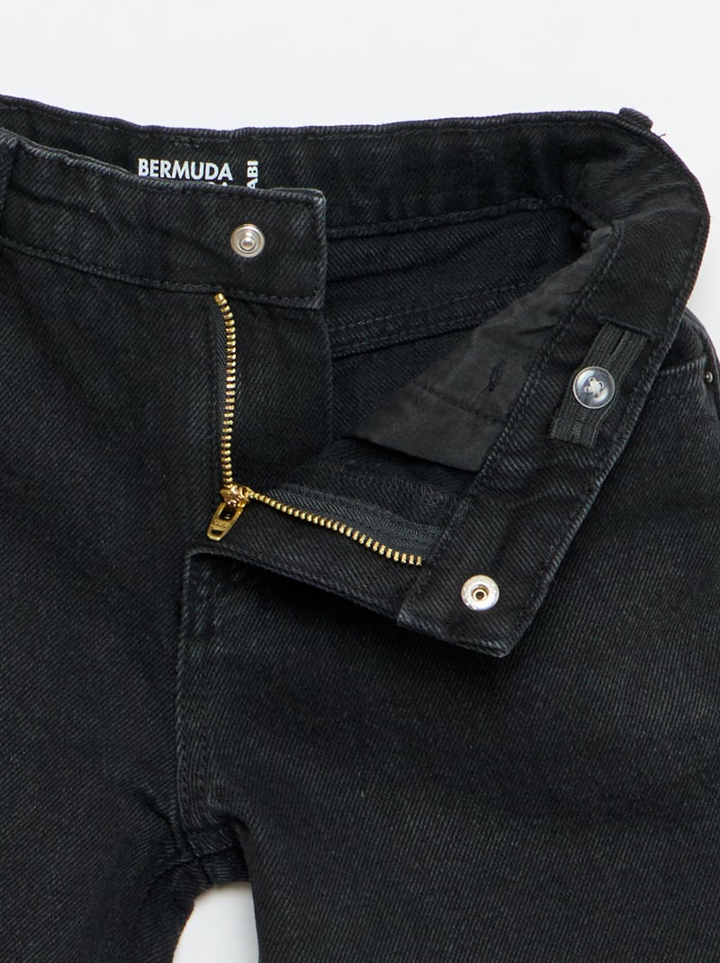 Denim bermuda slim fit stretch van katoen Zwart - Kiabi