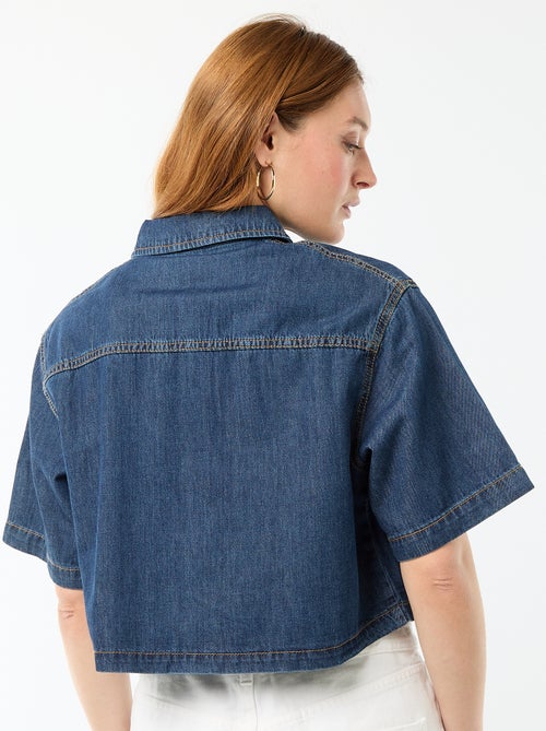 Denim blouse met 3/4 mouwen - Kiabi
