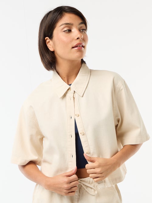 Denim blouse met 3/4 mouwen - Kiabi