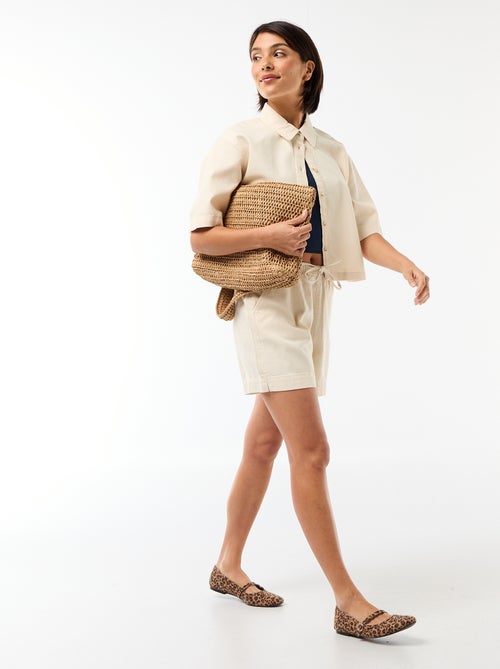 Denim blouse met 3/4 mouwen - Kiabi