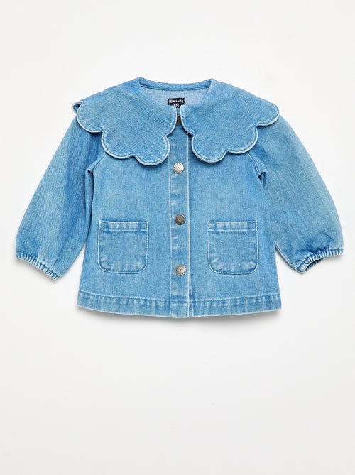 Denim blouse met Peter Pan-kraag - Kiabi