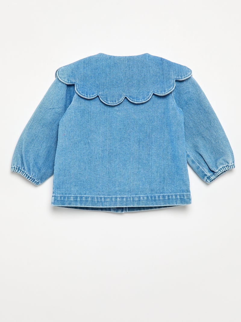 Denim blouse met Peter Pan-kraag Blauw - Kiabi