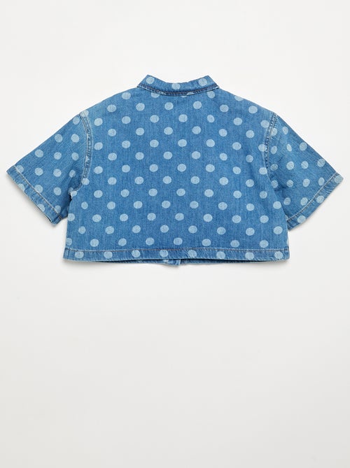 Denim blouse met stippen - Kiabi