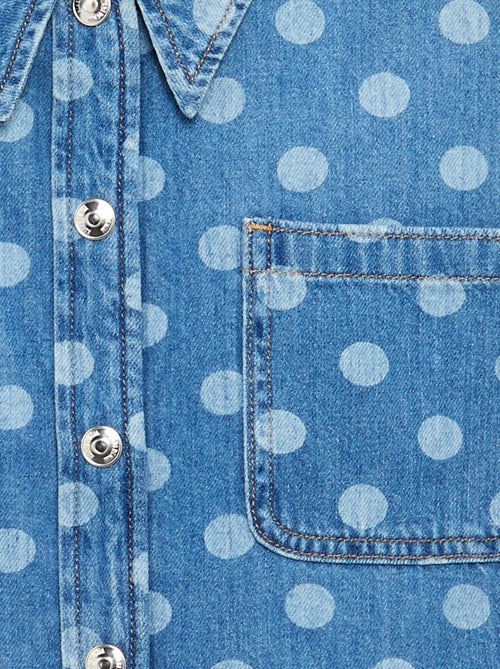 Denim blouse met stippen - Kiabi