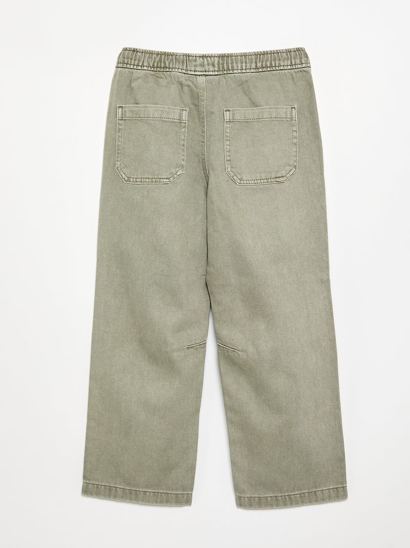 Denim broek - comfortabele pasvorm Groen - Kiabi