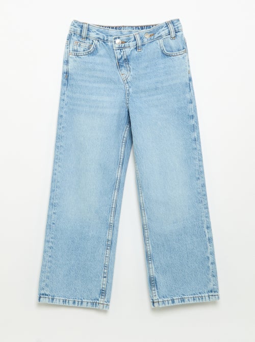 Denim broek met asymmetrische knoopsluiting - Kiabi