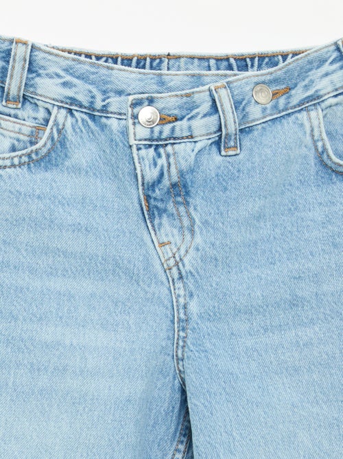 Denim broek met asymmetrische knoopsluiting - Kiabi