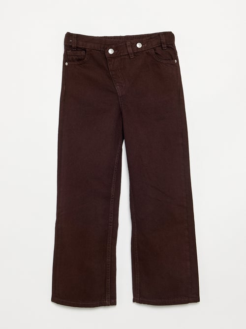Denim broek met asymmetrische knoopsluiting - Kiabi