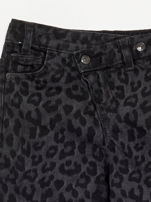 Denim broek met asymmetrische knoopsluiting - Kiabi