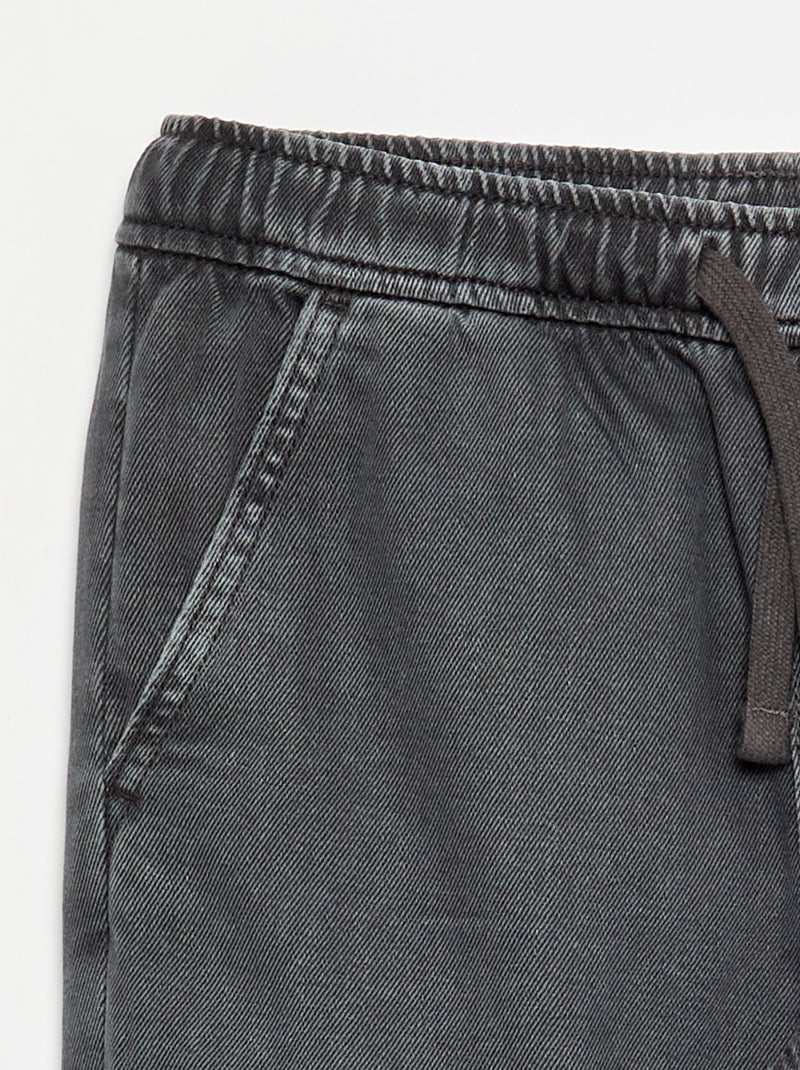 Denim broek met elastische taille - Comfort fit-model Grijs - Kiabi