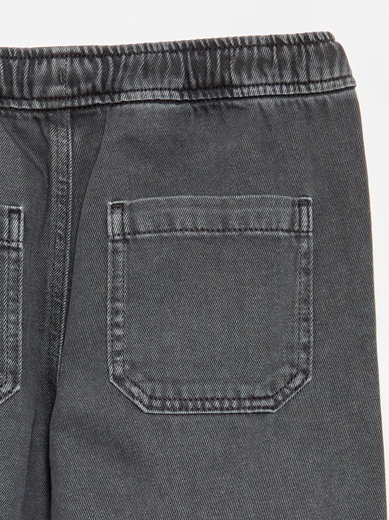 Denim broek met elastische taille - Comfort fit-model Grijs - Kiabi